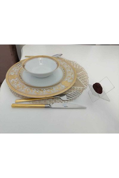 EVKO MOBİLYA 6-Piece Plexi Turkish Delight Bowl, Palm Stand, Plexi Presentation Bowl, 6-Piece Set Sugar Bowl