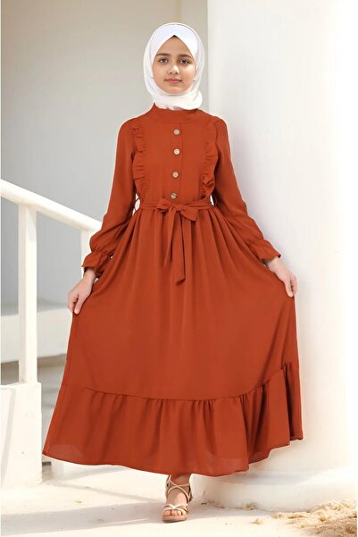 Wild Flower Κοριτσίστικο φόρεμα Aerobin λινό υφασμάτινο χιτζάμπ Κατάλληλο μακ...