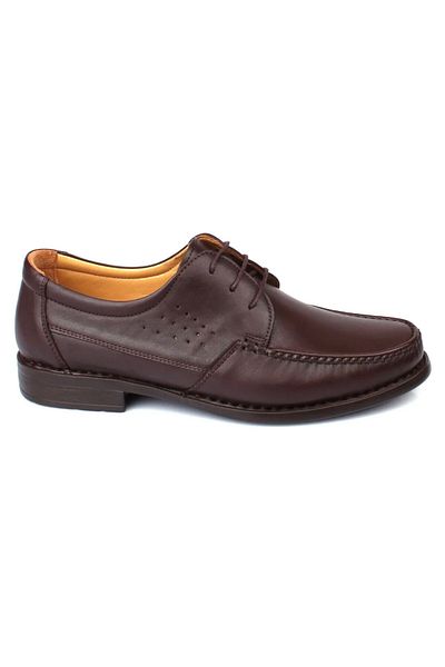 Anıl Ayakkabı ÇPR 288 Men's Brown Lace-Up Genuine Leather Anatomical Sole Comfortable Soft Casual Shoes