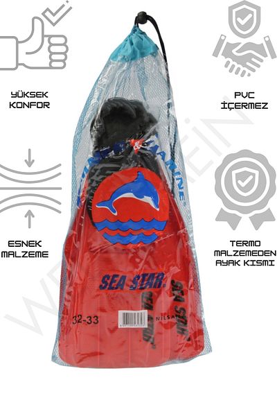welcomein Sea Star Unisex Thermo Swimming Palette - Size 32-33, Comfortable Material