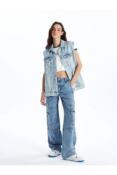 LC Waikiki High Waist Wideleg Women's Cargo Jeans