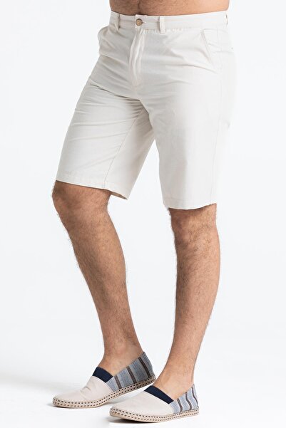 Eliş Şile Bezi Aegean Gabardine Men's Shorts Cream Cream