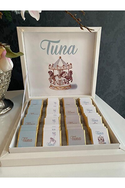 Minemiss Tasarım Lüks Kutulu Isme Özel Tasarımlı Kız-erkek Bebek Çikolatası 5...