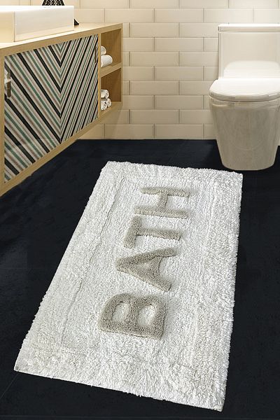 Chilai Home Cotonel Ecru 70x120 cm Βαμβακερό χαλί μπάνιου Bpmk