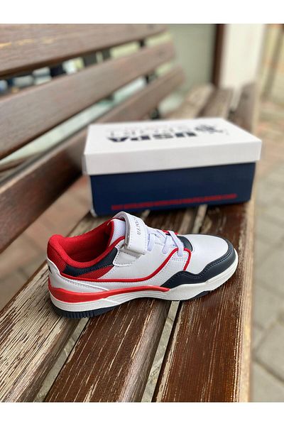 U.S. Polo Assn. PANTOFI SPORT ORTABETICI CU CUREA PENTRU COPII POLO SUA510146 -510141 MARTELL JR 4FX ALB