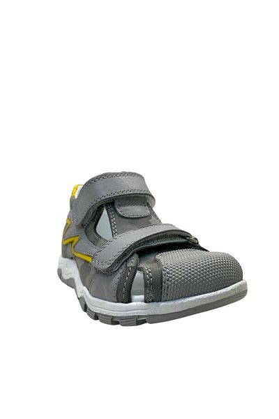 Tuğba Ortopedi 1001 Orthopedic 100% Genuine Leather Boy's Preschool Gray Corset Sandals