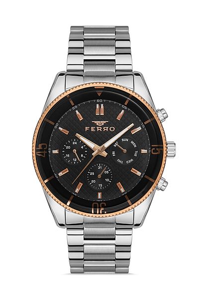 FERRO Silver Steel Cord Men's Wrist Watch FM11920A-E2