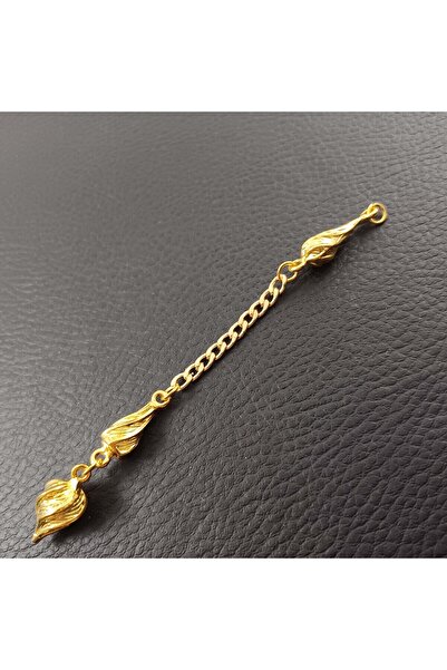 Selderesi 1 Adet Özel Tasarım Sarı Kaplama Arnavut Zincirli Tesbih Püskülü