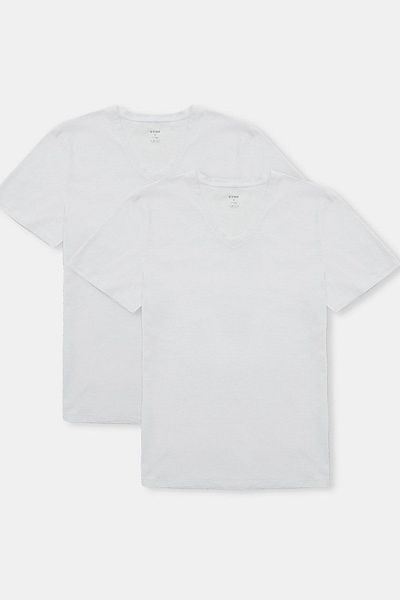 Eros Pijama Eros 100% βαμβακερό ανδρικό εσώρουχο μπλουζάκι με λαιμόκοψη 2 Li V7
