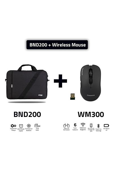 Classone Bnd200 Mouse Gift Eco Series 15.6 InchLaptop, Notebook Handbag-black