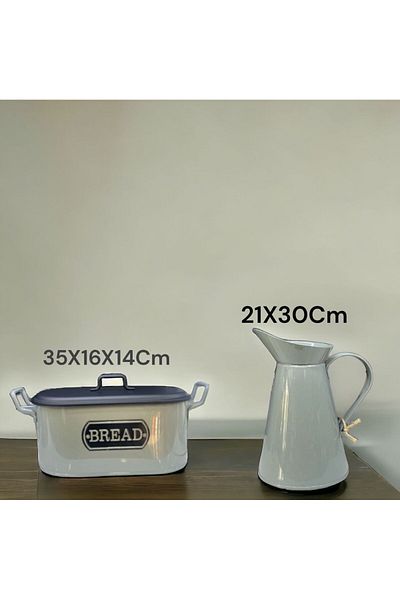 LUCKYHOMES 2 Piece Custom Color Kitchen Set - Bread Basket and Decorative Presentation Italian Vase