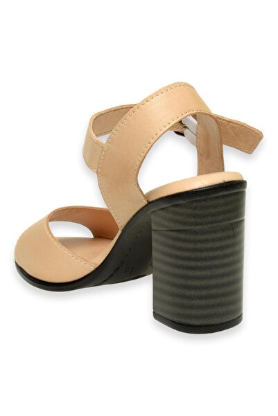 Mammamia D24Ys-1860Z Heeled Beige Women's Sandals