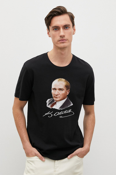 MYADA Μπλουζάκι με τυπωμένο σχέδιο με υπογραφή Ataturk