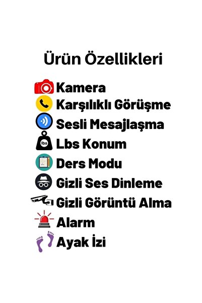 EKMEKTEKNEM Q12 Sım Kartlı Kameralı Sos Özellikli Lbs Takipli Akıllı Çocuk Saati