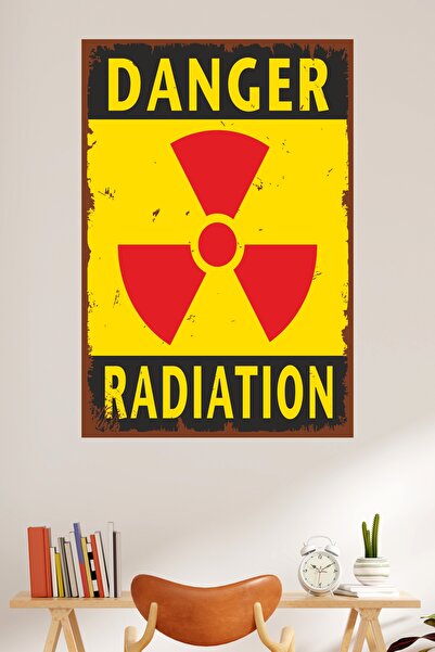 LİPYOS Ρετρό αφίσα από ξύλο MDF 3 mm με θέμα Danger Radioton