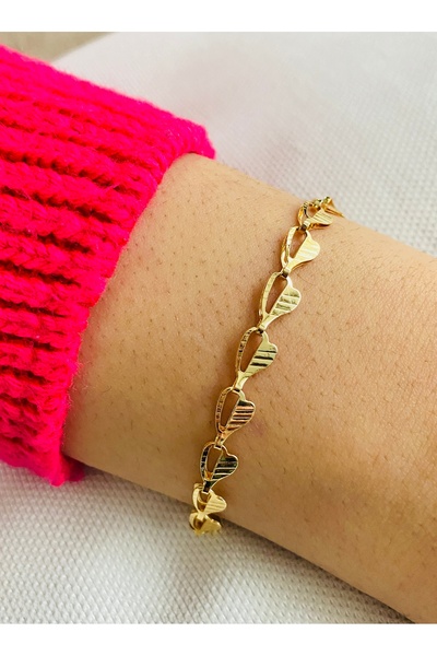 xesha Altın Kaplama Bileklik Gold Renk Kadın Zincir Bilezik Künye
