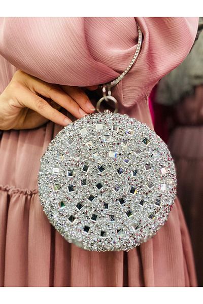Çanta Trend Geantă de rochie de seară pentru femei cu lanț lung și piatră de cristal (potrivită pentru utilizare în mână și încrucișată)