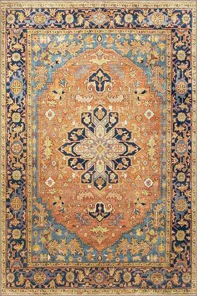 Rugs Modern Halı Yellow Traditional Patterned Woven Base Carpet 4055