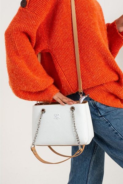 Çanta Trend Geantă Polo Of Colors pentru femei, albă, cu 4 compartimente, pentru umăr și crossbody