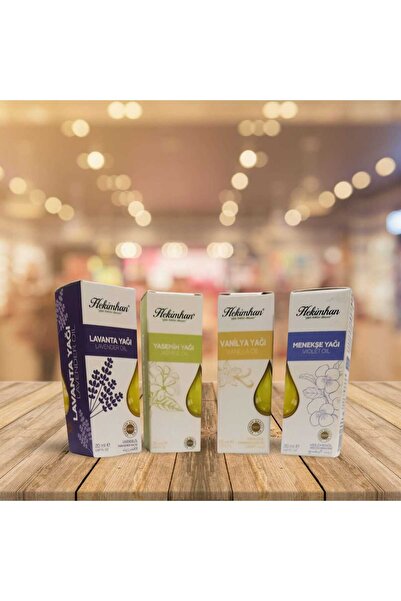Hekimhan لافندر 20 مل - بنفسجي 20 مل - فانيليا 20 مل - ياسمين 20 مل - تصميم بسيط