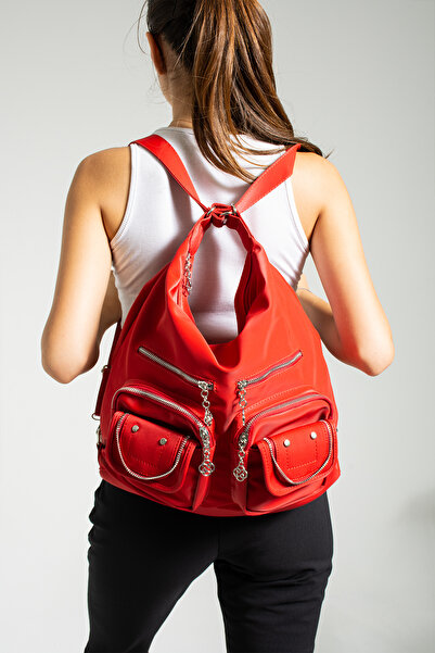 Çanta Trend RĂCHĂ SATINATE CU MULTE COMPORȚI ȘI GEANT DE UMĂR