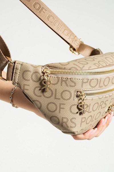 Çanta Trend حقيبة رياضية نسائية من Polo Of Colors Mink ذات 4 عيون مع إكسسوارات ذهبية