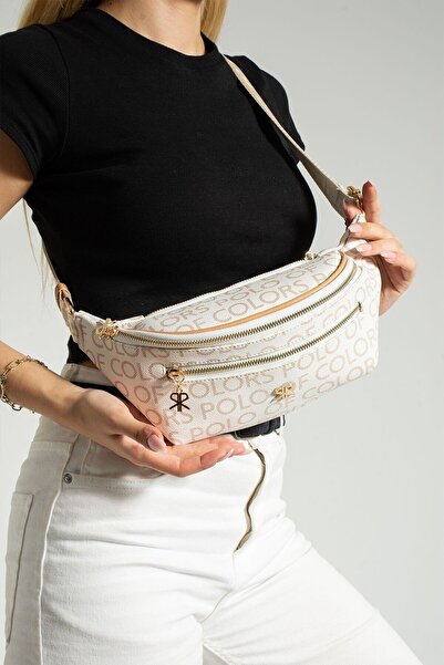 Çanta Trend Geantă sport pentru femei Polo Of Colors crem-camel cu 4 compartimente și accesorii aurii