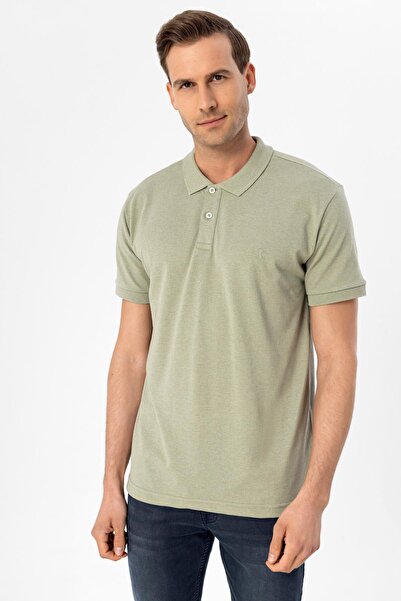 SÜVARİ Polo Yaka Regular Kalıp Armürlü Tişört