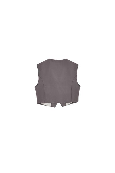 LifeisFashion Quzu Button Detailed Crop Vest