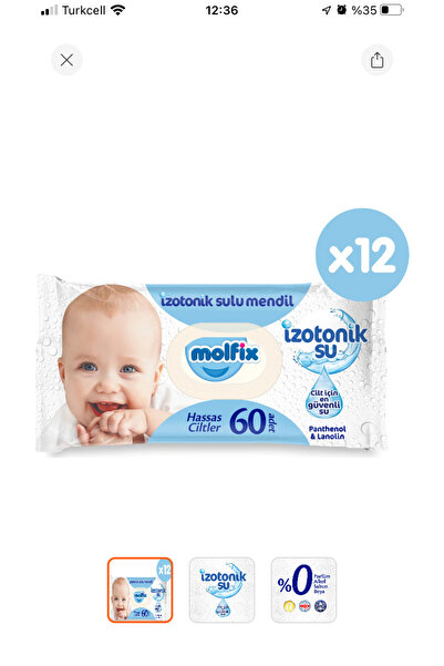 Molfix مناديل مائية متساوية التوتر للبشرة الحساسة