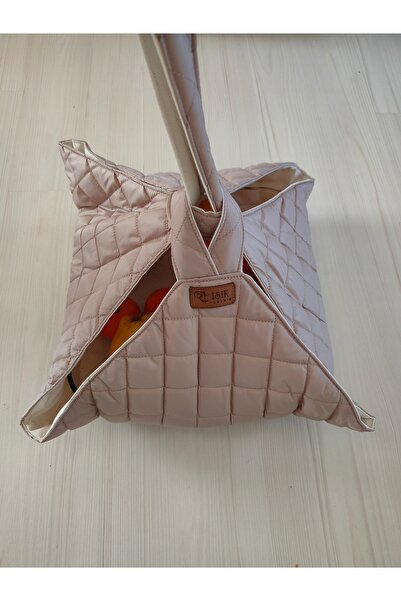 IŞIK صينية زجاجية مبطنة باللون البيج وحقيبة حمل الأواني