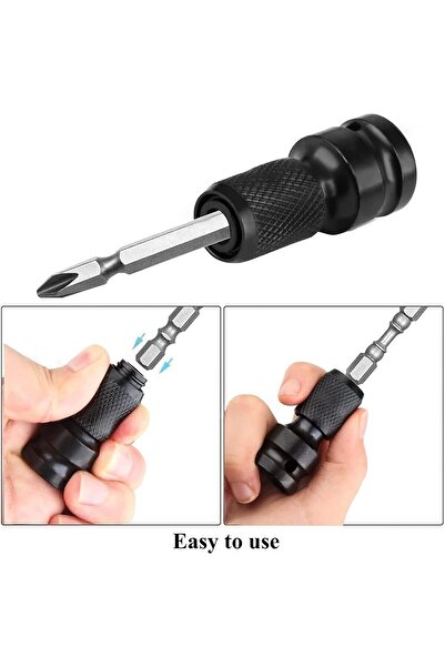 Depolife Darbeli somun Matkap için Uç Adaptörü seti altıgen bits şaft Mandren dönüştürücü 3lü aparat seti