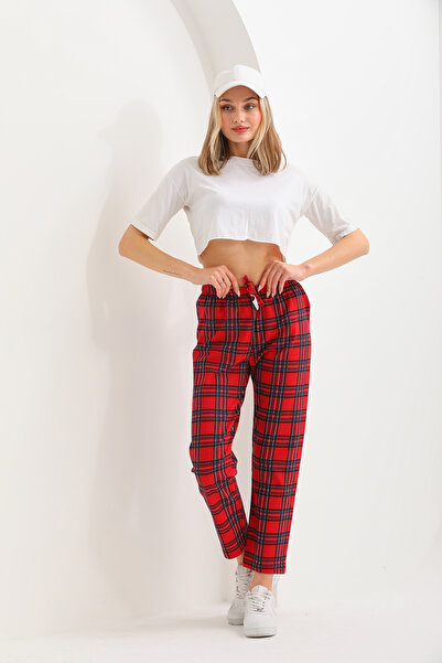 Arvin Pijama Plaid Printed Two Thread Combed Cotton Unisex Knitted Tracksuit Pajama Bottom