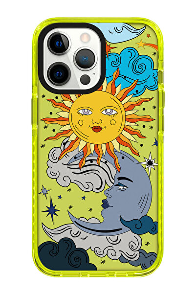 shoptocase Iphone 15 PRO Uyumlu Güneş Ay Impact Kenar Korumalı Telefon Kılıfı