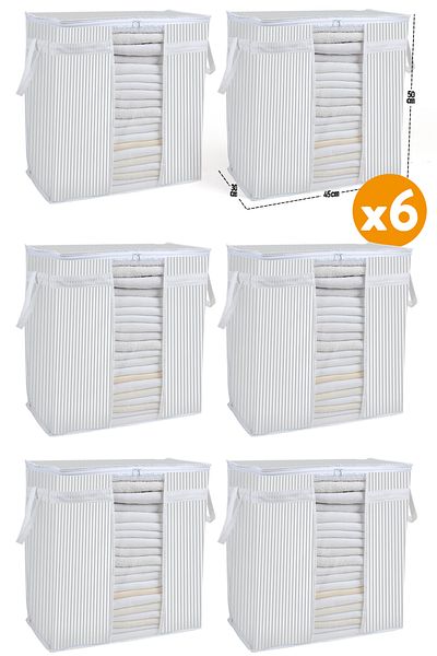 ESTİ 6 Pieces - Clothes Storage Bag with Window 50 X 45 X 30 Cm