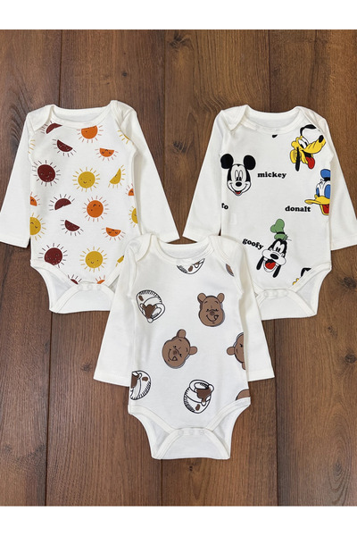 Bolly Baby Organic Cotton Baby Boy Bodysuit with Snaps on the Bottom - 3 Piec...