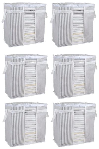 ESTİ 6 Pieces - Clothes Storage Bag with Window 50 X 45 X 30 Cm