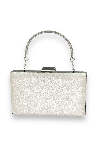 Biçanta Mother of Pearl Εκρού με μοτίβο ματ δερμάτινο μεταλλικό χερούλι Βραδινό φόρεμα Τσάντα βραδινή τσάντα Henna Τσάντα αρραβώνων γάμου