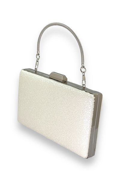 Biçanta Mother of Pearl Εκρού με μοτίβο ματ δερμάτινο μεταλλικό χερούλι Βραδινό φόρεμα Τσάντα βραδινή τσάντα Henna Τσάντα αρραβώνων γάμου