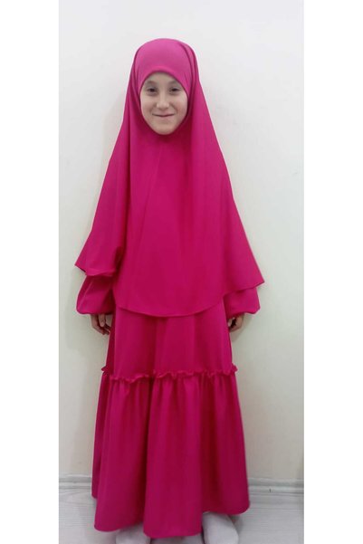 shopland Pink Color Girl's Hijab Set