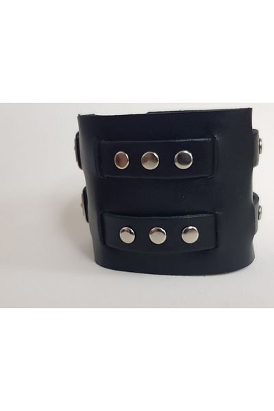 aysefe 2 Belted Riveted Leather Bracelet