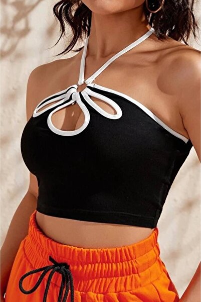MQS BEACHWEAR Boyundan Bağlamalı Crop Bluz