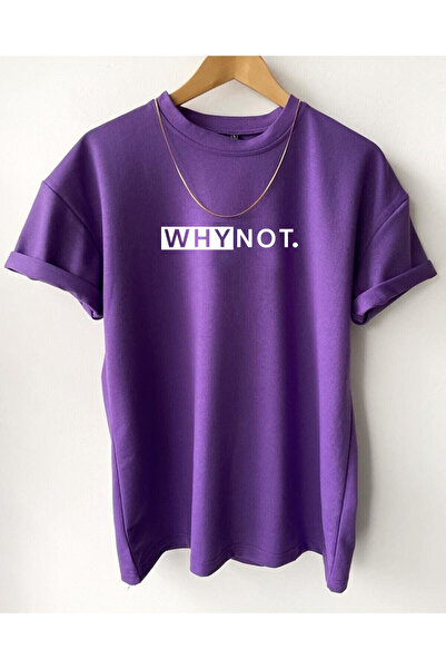 blausee wear Μπλουζάκι Unisex Μαύρο Oversize με στάμπα με λαιμόκοψη - Γιατί όχι