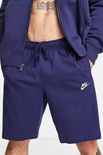 Nike Sportswear Clup Fleece Jersey Standart Fit Kesim Lacivert Erkek Spor Şort