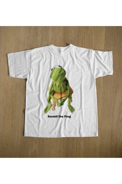 rebelberi تي شيرت Kermit The Frog مكتوب عليه ضفدع كبير الحجم للجنسين