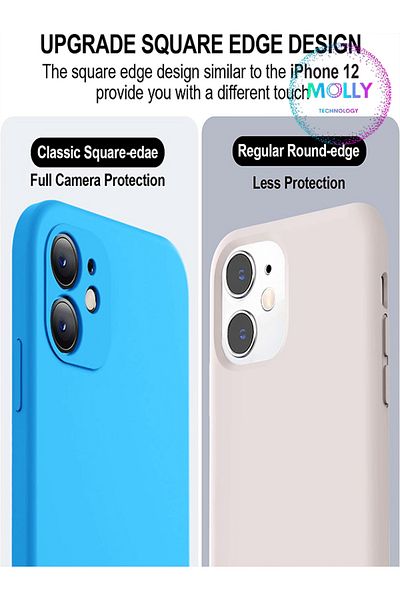 Molly Technology Sand Pink Square Corner Liquid Velvet Silicone Case for iPhone 11