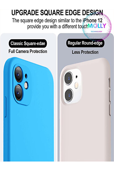 Molly Technology Iphone 11 Için Siyah Kare Köşeli Liquid Içi Kadife Silikon Kılıf