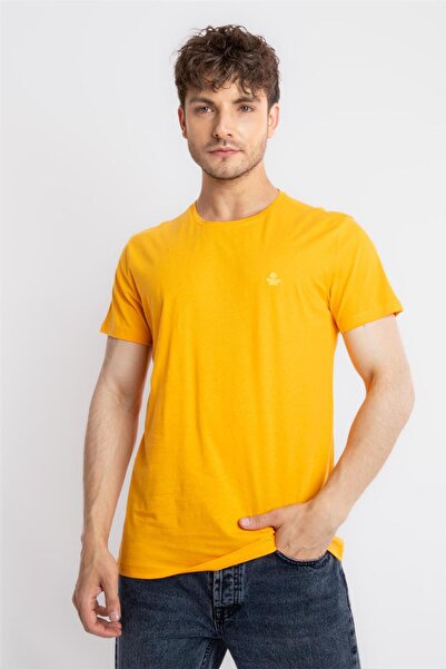 ADAM BOXES تي شيرت بياقة دائرية بريميفر - أصفر داكن