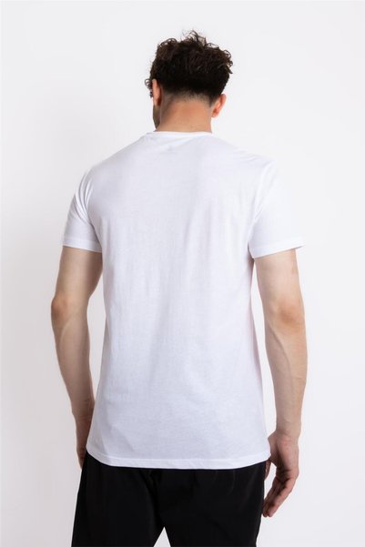 ADAM BOXES Printed O-collar T-shirt Anillo - White