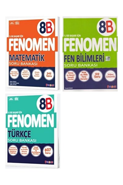 Fenomen Yayıncılık LGS 8. Sınıf B Serisi Soru Bankası 3lü Set